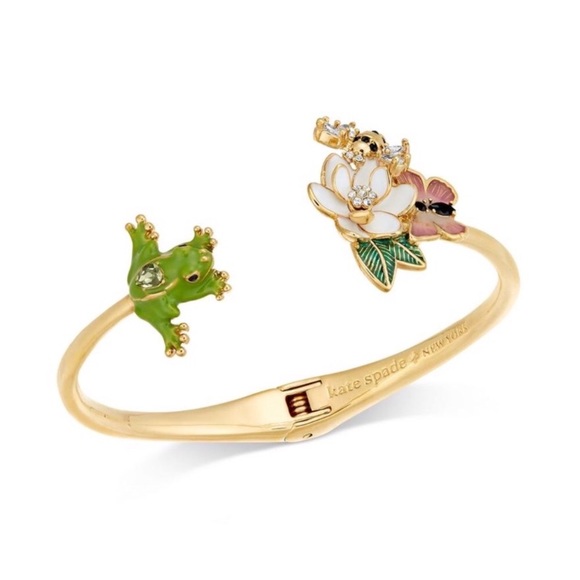 kate spade Jewelry - Kate Spade Swamped Garden Frog & Flower Cuff
